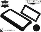 BLACK LEATHER HANDBRAKE SURROUND COVER+PLASTIC FRAME FITS FORD CAPRI MK3 78-87