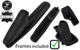 BLACK STITCH LEATHER AUTOMATIC GEAR & HANDBRAKE GAITER+PLASTIC FRAME FOR BMW Z3