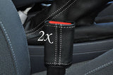 white stitch FITS BMW E87 E81 E82 1 SERIES 2X FRONT SEAT BELT STALK  COVERS ONLY