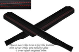 RED STITCHING 2X REAR DOOR SILL TRIM SKIN COVERS FITS FORD SIERRA SAPPHIRE