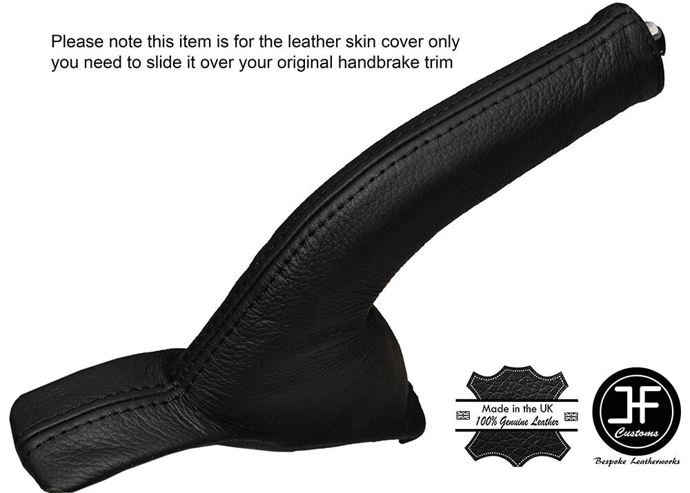 BLACK STITCH LEATHER HANDBRAKE GAITER FITS KIA CEE'D CEED 2013-2016 CUSTOM NEW