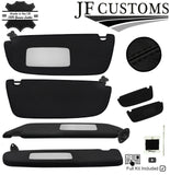 BLACK CROSS STITCH LEATHER 2X SUN VISOR COVERS FOR VAUXHALL CORSA B 93-00