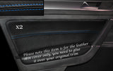 BLUE STITCH 2X FRONT DOOR CARD TRIM SKIN COVERS FITS VW GOLF MK7 VII JETTA 13+