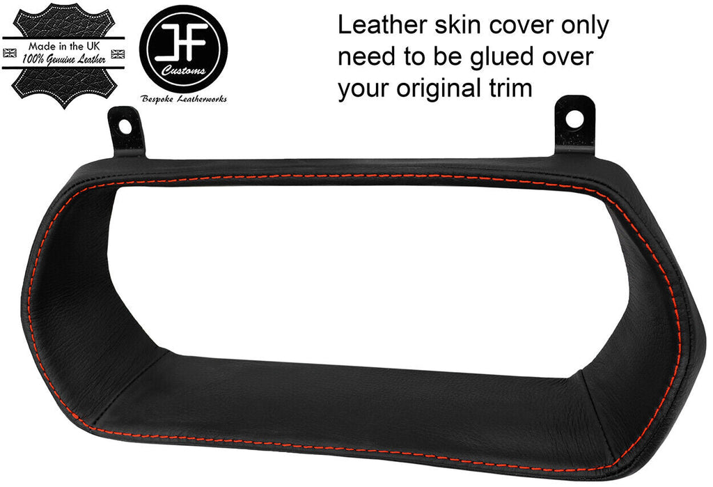 RED STITCH INSTRUMENT SPEEDO BEZEL TRIM LEATHER COVER FOR TESLA MODEL S 12-18