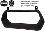 RED STITCH INSTRUMENT SPEEDO BEZEL TRIM LEATHER COVER FOR TESLA MODEL S 12-18
