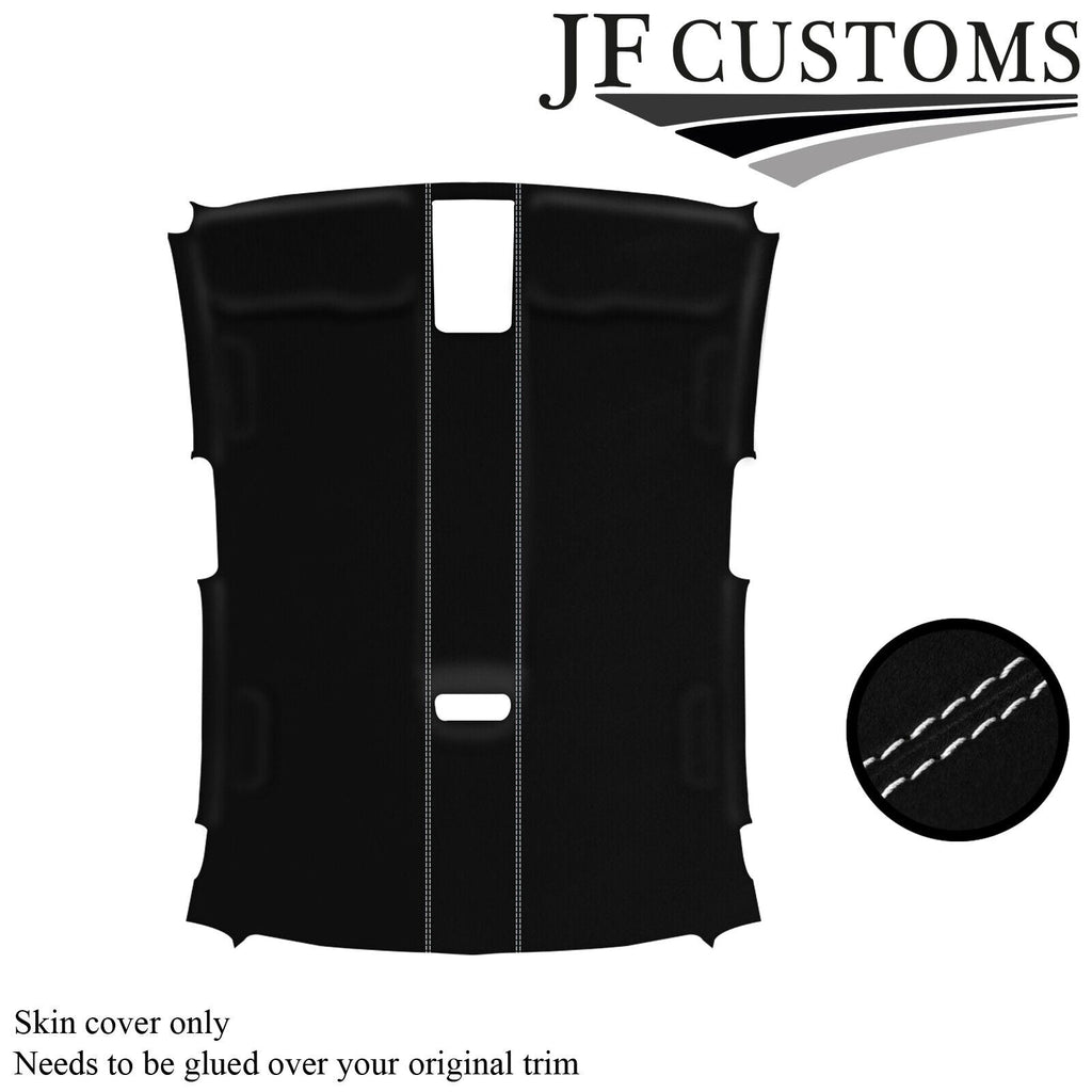 WHITE STITCH LUXE SUEDE ROOF HEADLINER COVER FOR AUDI A3 RS3 8V 13-20 SALOON