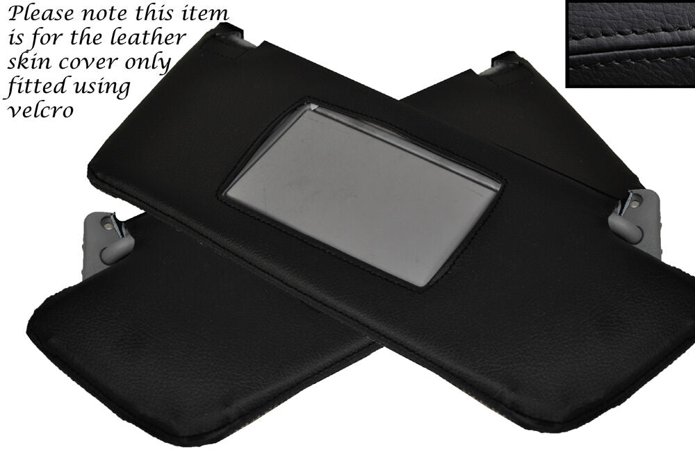 BLACK STITCH 2X SUN VISORS COVERS FITS VAUXHALL OPEL HOLDEN VECTRA C SIGNUM