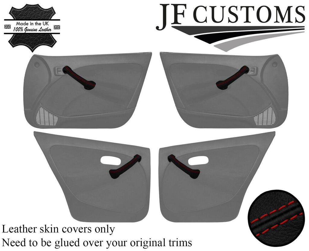 D RED STITCH LEATHER 4X DOOR HANDLE COVER FOR ROVER 45 MG ZS 99-05 JF1