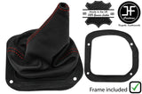 RED STITCH LEATHER GEAR GAITER+PLASTIC FRAME FOR FORD PINTO RUNABOUT 71-79