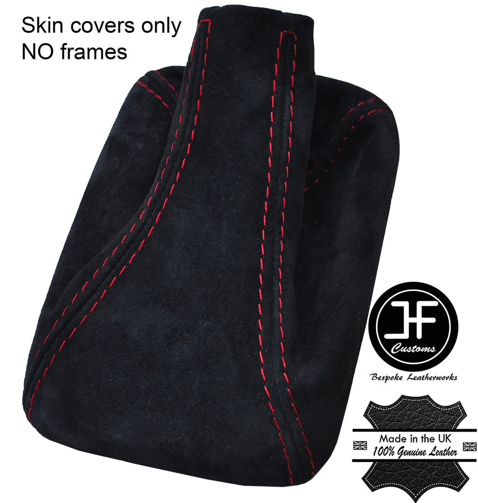 RED STITCHING REAL SUEDE MANUAL GEAR GAITER FITS JEEP WRANGLER 2011-2017