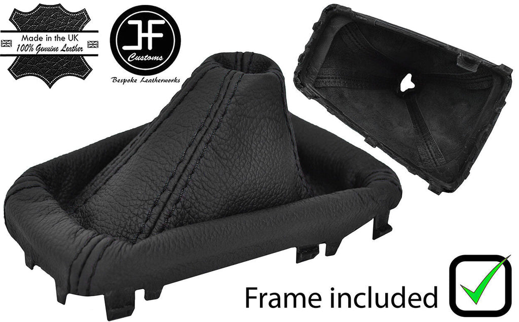 BLACK STITCHING LEATHER GEAR GAITER + PLASTIC FRAME FITS FORD FOCUS 2014-2018