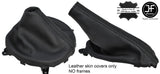 BLACK STITCH LEATHER GEAR+HANDBRAKE GAITER FOR MAZDA MX5 MK4 ND ROADSTER 15-18