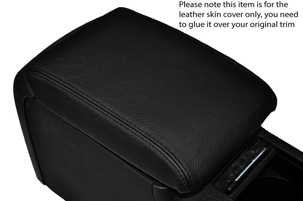 BLACK STITCH ARMREST LEATHER SKIN COVER FITS SUBARU IMPREZA WRX STI 08-15 DCCD