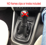 FITS VW GOLF 4 Mk4 IV BORA JETTA BLACK LEATHER GEAR GAITER BLACK STITCH