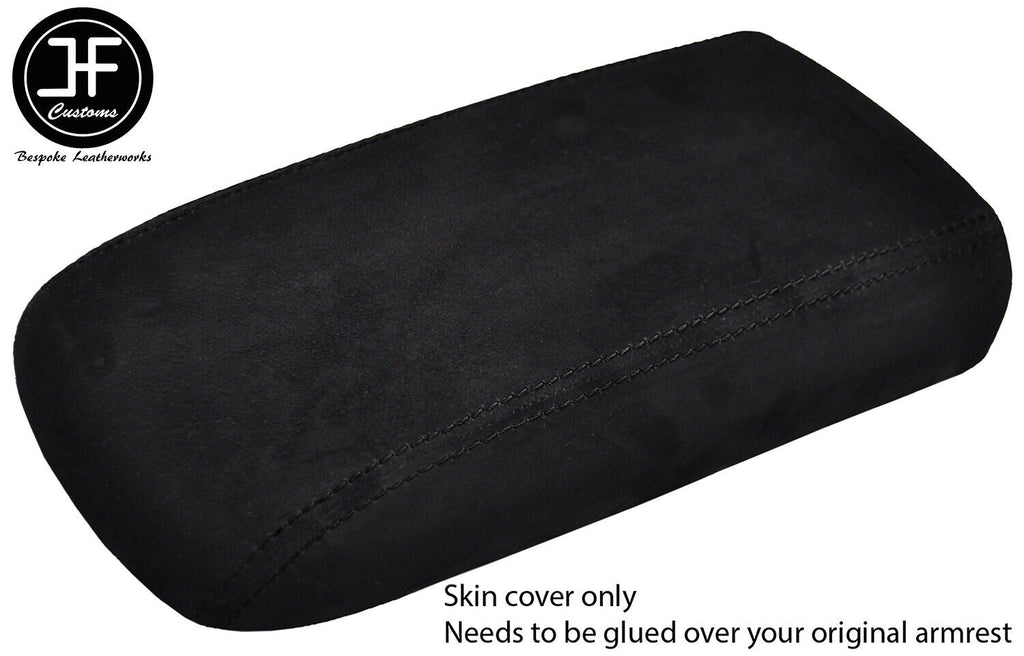 BLACK STITCHING ARMREST REAL SUEDE COVER FITS SAAB 9-7X 97X 2005-2009 CUSTOM NEW