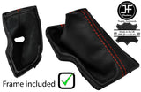 RED STITCH LEATHER AUTOMATIC GEAR GAITER+PLASTIC FRAME FOR SAAB 9-5 95 10-12