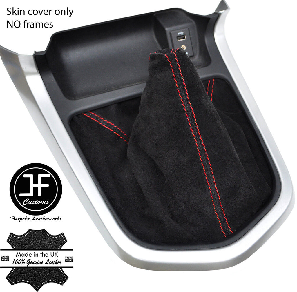 RED STITCHING REAL SUEDE MANUAL GEAR GAITER FITS NAVARA NP300 D23 2015-2017