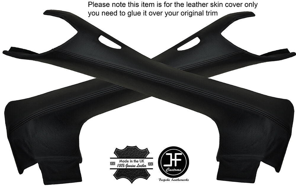 BLACK STITCH 2X A POST PILLAR LEATHER COVERS FITS CORVETTE C7 2014-2017 COUPE