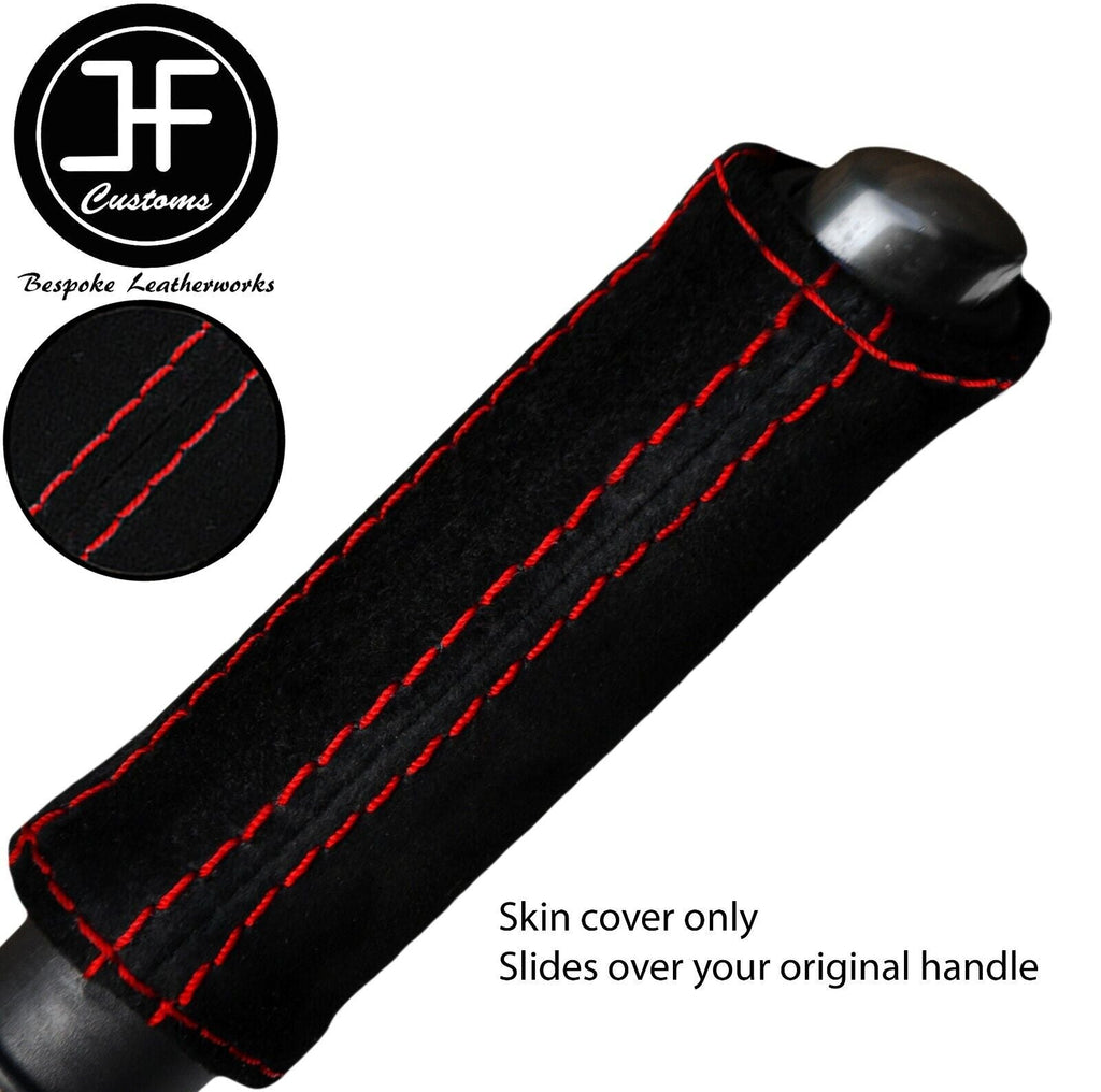 RED STITCH SUEDE HANDBRAKE HANDLE COVER FOR RENAULT LAGUNA MK2 2001-2005