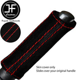 RED STITCH SUEDE HANDBRAKE HANDLE COVER FOR RENAULT LAGUNA MK2 2001-2005
