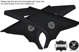 BLACK LEATHER TRI STITCH 2X REAR C PILLAR COVERS FITS BMW E36 SALOON 1991-1998