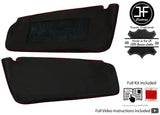 RED CROSS STITCH 2X SUN VISOR LEATHER COVERS FOR TOYOTA JZX 100 CHASER 96-00