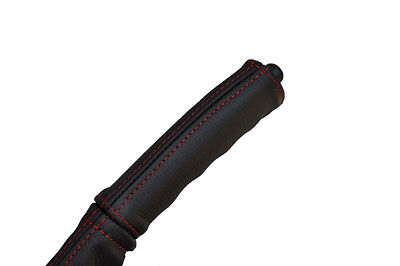 red stitch FITS DAEWOO MATIZ 98-05  LEATHER HANDBRAKE HANDLE COVER ONLY