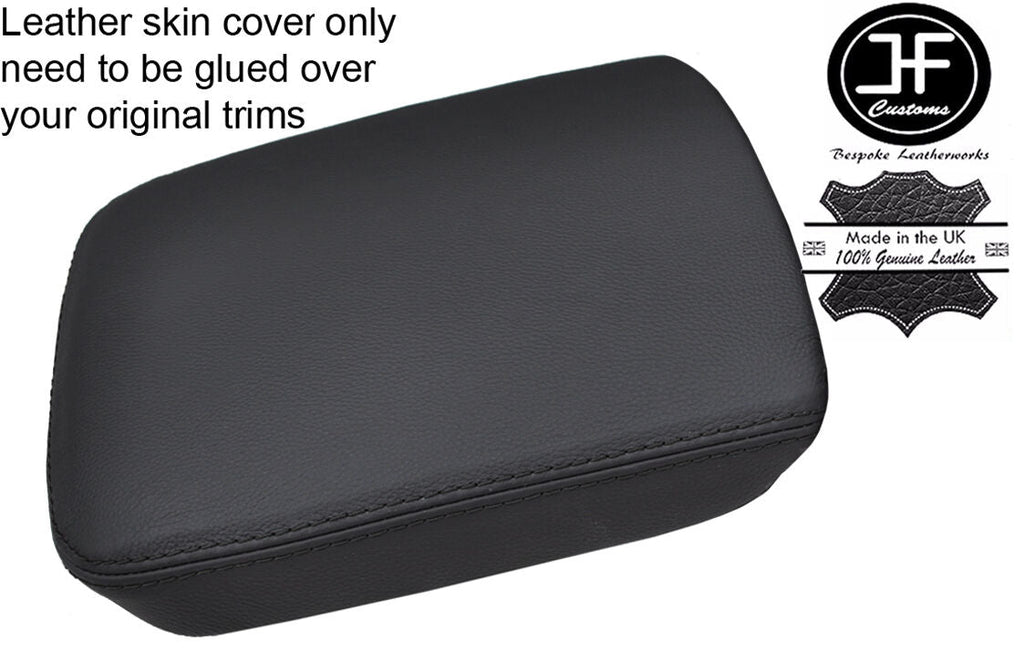 BLACK STITCH FRONT SECTION ARMREST LID LEATHER COVER FITS AUDI Q7 2015-2018