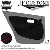 D RED STITCH LEATHER 2X REAR DOOR CARD +HANDLE COVER FOR ROVER MG ZS 01-05 JF1
