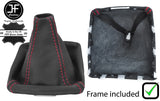 RED STITCH LEATHER GEAR GAITER PLASTIC FRAME FOR SUBARU IMPREZA WRX STI 08-14