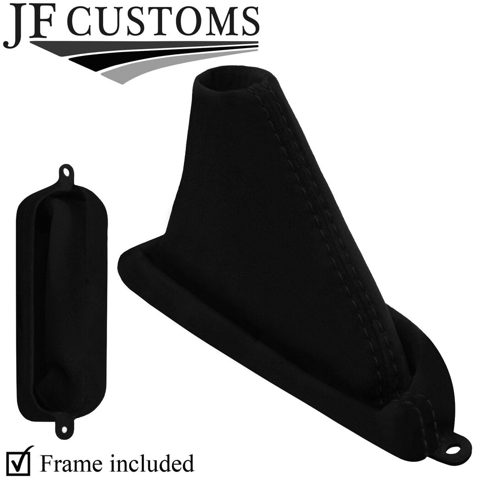 BLACK STITCH LUXE SUEDE HANDBRAKE GAITER+PLASTIC FRAME FOR MAZDA RX7 FD3S 92-02
