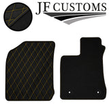 YELLOW DIAMOND STITCH VINYL 2X TAILORED FLOOR CARPET FOR TOYOTA HILUX 11-17 JF1