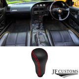FITS LOTUS ELAN M100 S2 TURBO RED CROSS-STITCH LEATHER GEAR KNOB COVER KIT
