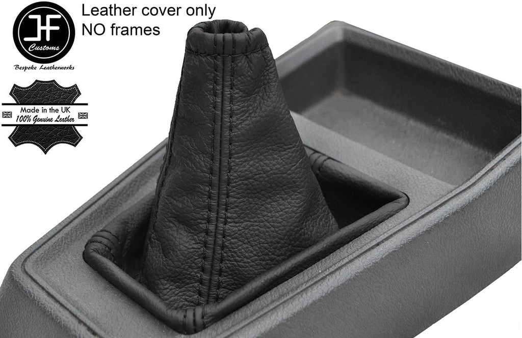 BLACK STITCHING TOP GRAIN REAL LEATHER GEAR GAITER FITS PEUGEOT 205 MK2 PHASE 2