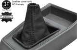 BLACK STITCHING TOP GRAIN REAL LEATHER GEAR GAITER FITS PEUGEOT 205 MK2 PHASE 2