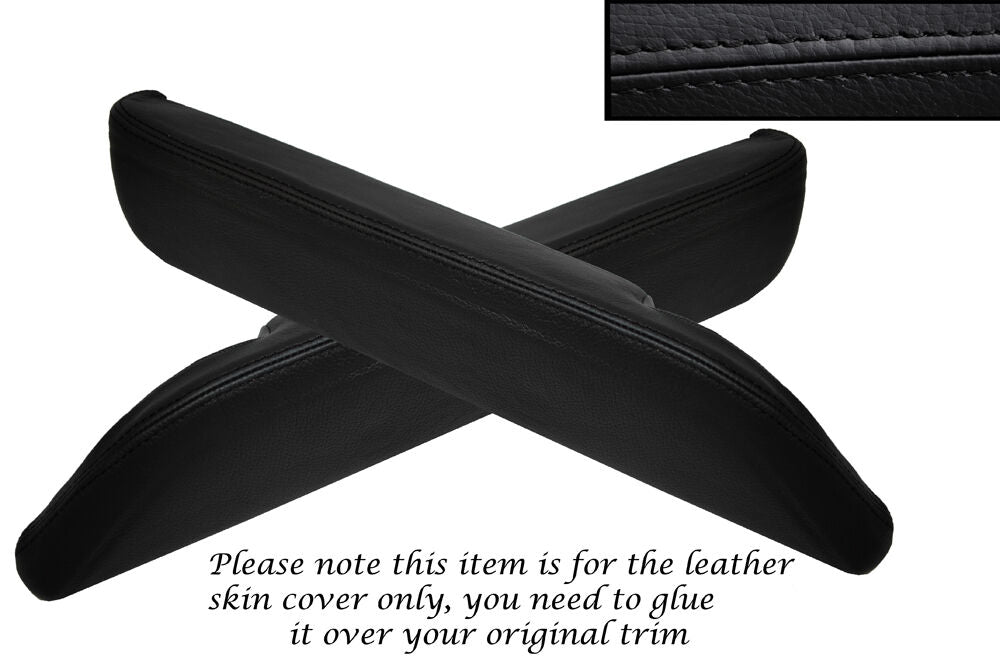 BLACK STITCH 2X FRONT DOOR ARMREST SKIN COVERS FITS DATSUN 260Z 280Z 79-83