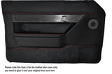 RED STITCHING 2X FRONT FULL DOOR CARDS LEATHER SKIN COVERS FITS ROVER SD1