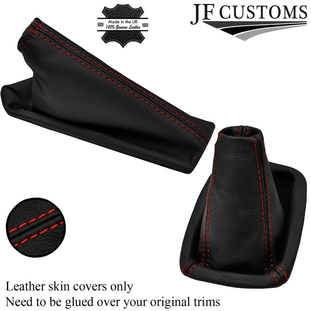 RED STITCH LEATHER GEAR HANDBRAKE GAITER FOR VAUXHALL CORSA E 2014-2019