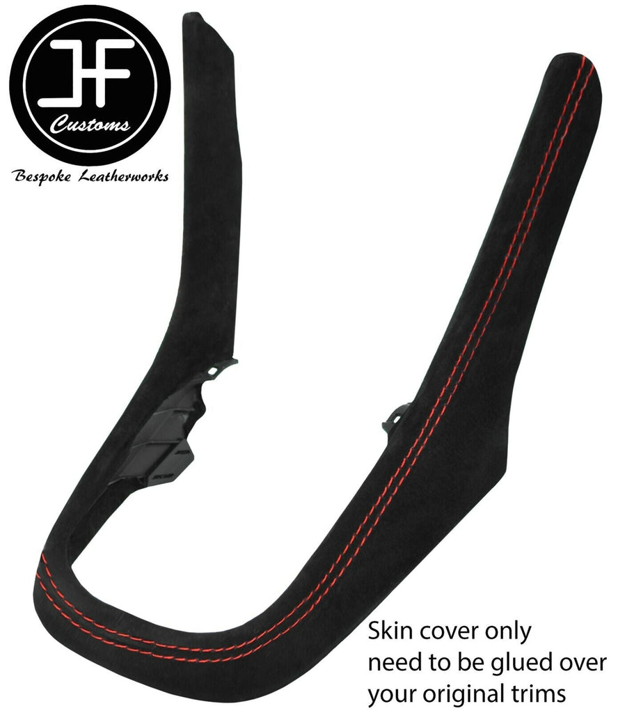 RED STITCH GEAR SURROUND SUEDE COVER FOR VAUXHALL OPEL MOKKA 2012-2019