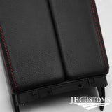 RED STITCH 2X ARMREST LEATHER COVERS FITS MERCEDES C CLASS W204 07-14 CUSTOM NEW