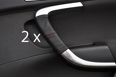 red sttiching FITS VAUXHALL INSIGNIA 08+ 2X REAR DOOR HANDLE LEATHER COVERS