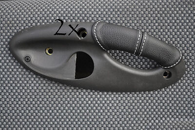 FITS FIAT PUNTO MK2 99-03 white stitch 2X LEATHER DOOR HANDLE COVERS CUSTOM NEW