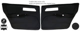 BLACK STITCH 2X REAR DOOR CARD LTHR SUEDE COVER FOR FORD SIERRA RS COSWORTH JF1