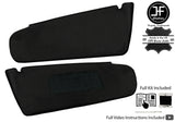 BLACK CROSS STITCH 2X SUN VISOR LEATHER COVERS FOR VAUXHALL ASTRA MK4 98-05 JF1