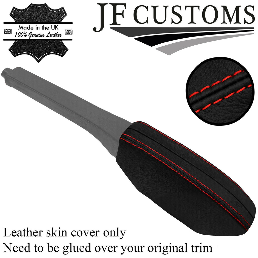 RED STITCH LEATHER HANDBRAKE HOUSING TRIM COVERS FOR FORD TRANSIT CUSTOM 18-21