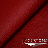 D RED LEATHER 2X FRONT DOOR CARD COVER FOR LANCIA BETA VOLUMEX COUPE JF2