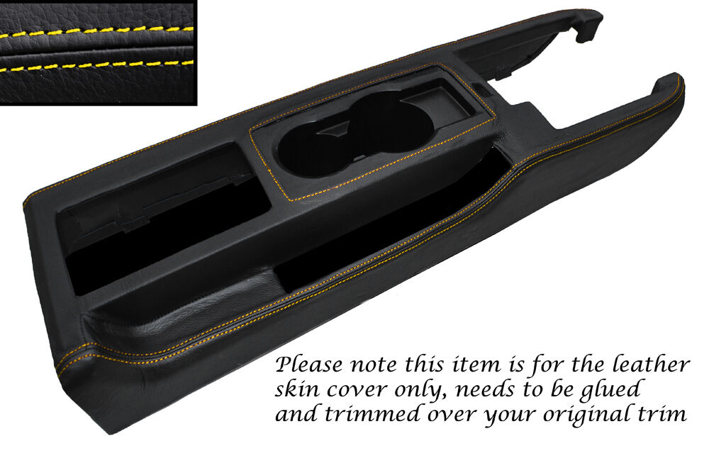 YELLOW  STITCHING CENTRE CONSOLE LEATHER SKIN COVER FITS FORD MUSTANG 2005-2009