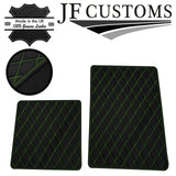 GREEN DIAMOND STITCH VINYL 2X TAILORED FLOOR MAT CARPETS FOR LOTUS ELISE S1