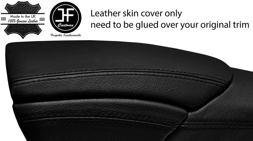 BLACK STITCH TOP GRAIN LEATHER ARMREST LID COVER FOR PORSCHE BOXSTER 986 96-04