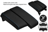BLUE STITCH SPLIT SLIDING ARMREST LID LEATHER COVERS FOR BMW E90 E91 E92 E93